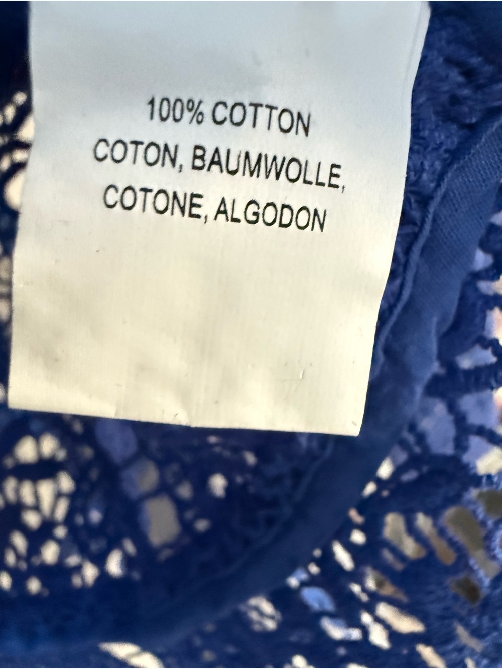 Anthropologie Blue Tassel Crochet Peplum Blouse in Royal Blue NWOT - Picture 5 of 6